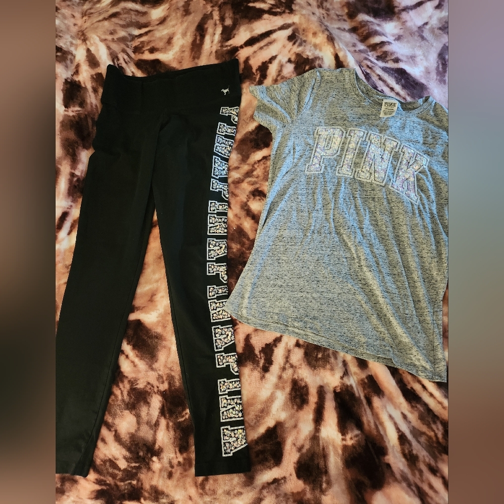 HTF Victorias Secret Iridescent bling outfit sz SM
